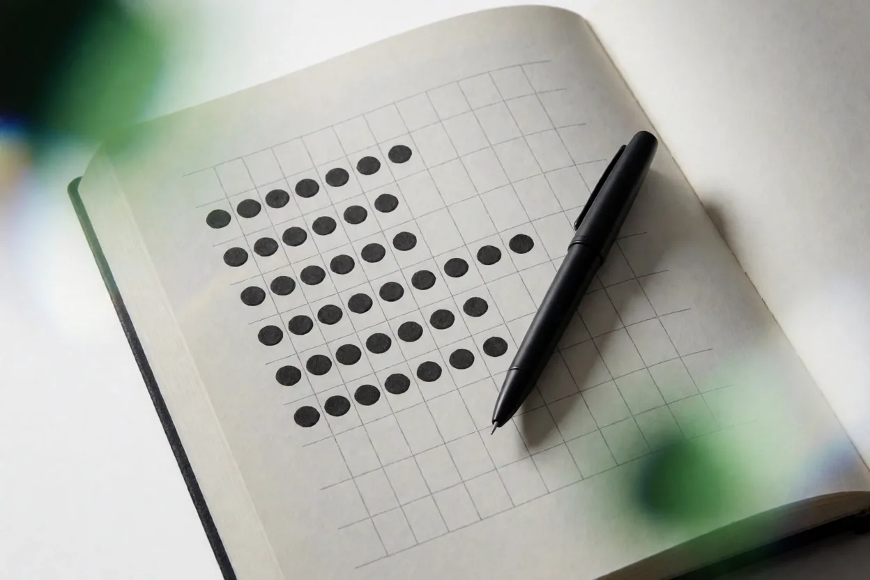 Minimalist tracking ledger and pen